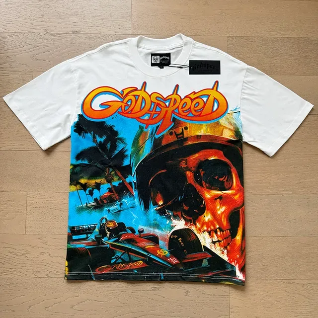 Godspeed White Multicolor Graphic-Print Front-and-Back Design T-Shirt 5