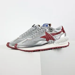 Golden Goose Runner Metallic Silver and Red Lifestyle Sneakers