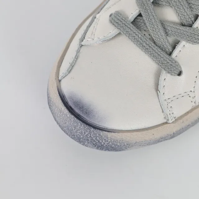 Golden Goose Superstar White Orange Distressed Sole Star Side Patch Lifestyle Sneakers 5