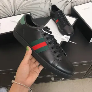 Gucci Ace أسود أخضر أحمر Web Stripe أحذية رياضية