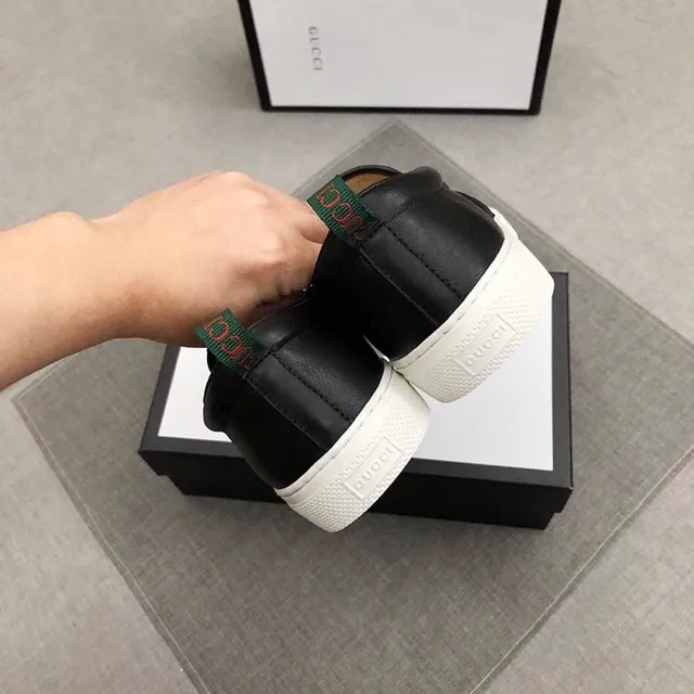 Gucci Ace Fox Embroidered Black and White Loafers 2