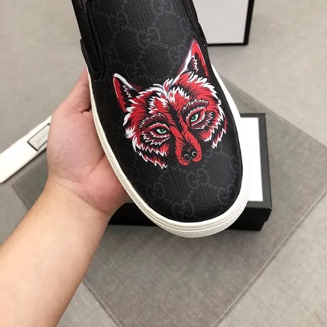 Gucci Ace Fox Embroidered Black and White Loafers 3