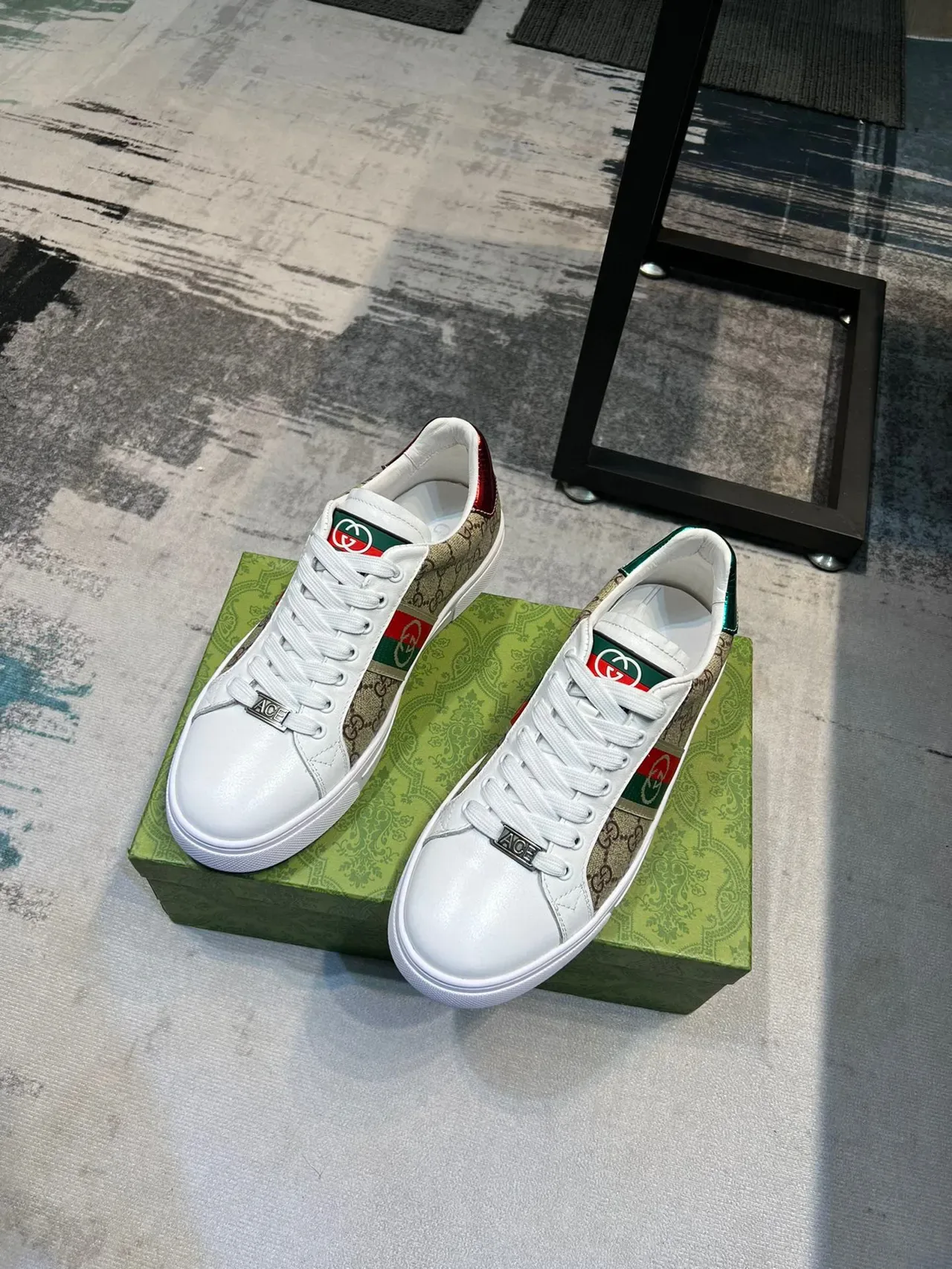 Gucci Ace GG Monogram Web Stripe tênis lifestyle 5