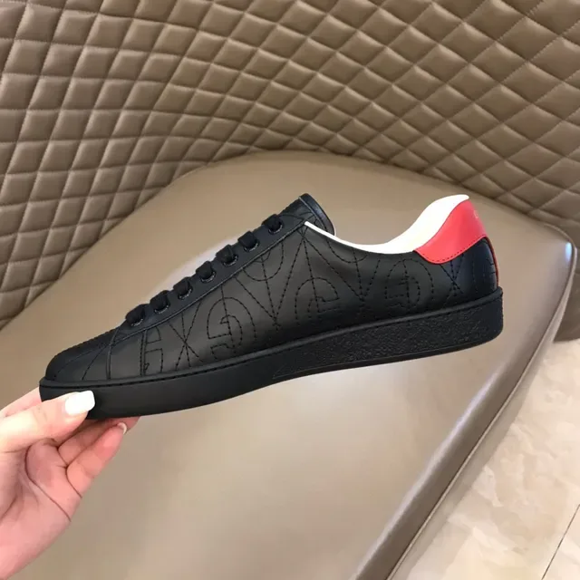 Gucci Ace GG-Stitched Black and Red Lifestyle Sneakers 3