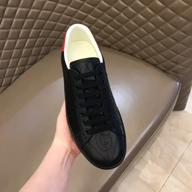 Gucci Ace GG-Stitched Black and Red Lifestyle Sneakers 4