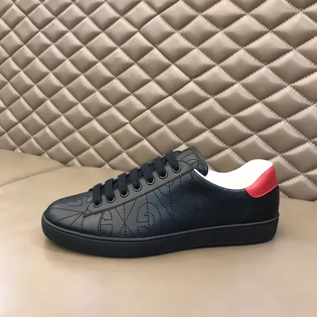 Gucci Ace GG-Stitched Black and Red Lifestyle Sneakers 5