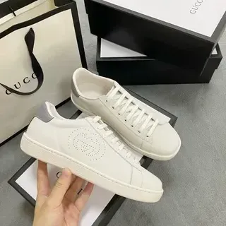 Gucci Ace Perforated Logo White Lifestyle Sneakers