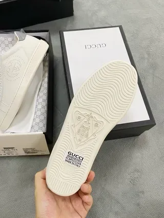 Gucci Ace Perforated Logo White Lifestyle Sneakers 3