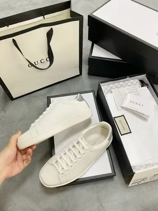 Gucci Ace Perforated Logo White Lifestyle Sneakers 9