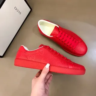Gucci Ace Perforated Red GG Monogram Lifestyle Sneakers