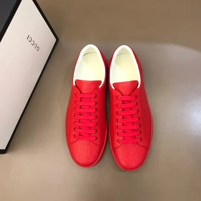 Gucci Ace Perforated Red GG Monogram Lifestyle Sneakers 7