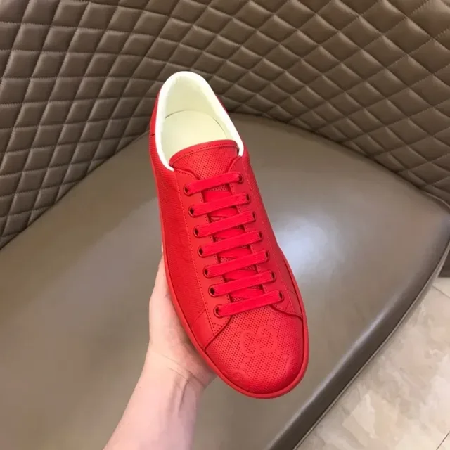 Gucci Ace Perforated Red GG Monogram Lifestyle Sneakers 8