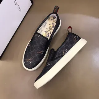 Gucci Ace Tiger Embroidery GG Monogram Slip-On Loafers