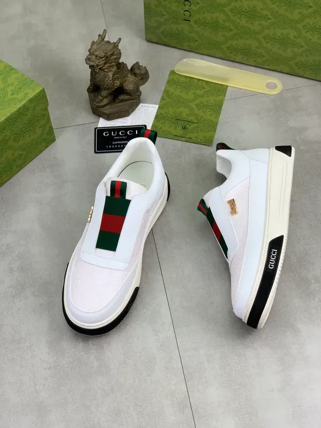 Gucci Ace White Green Red Web Stripe Lifestyle Sneakers 5