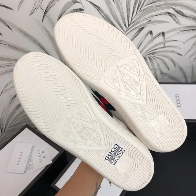 Gucci Ace White Red Green Web Stripe Bee Lifestyle Sneakers 2