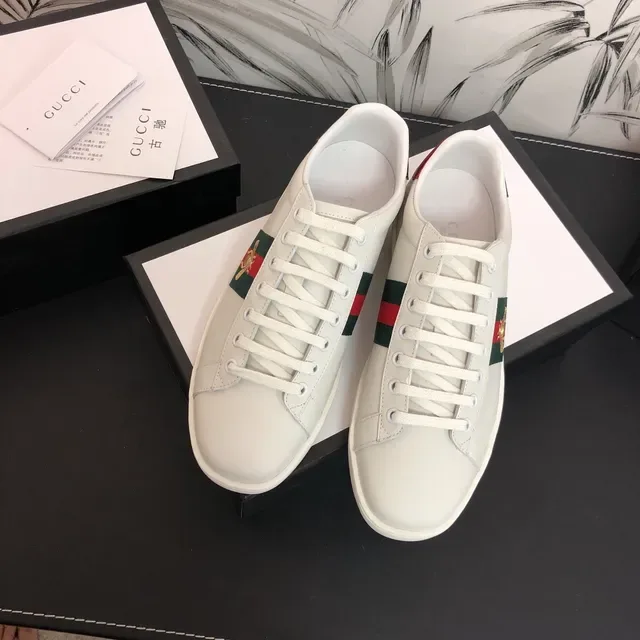 Gucci Ace White Red Green Web Stripe Bee Lifestyle Sneakers 5
