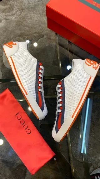 Gucci Ace White Red Navy Orange Lifestyle Sneakers 3