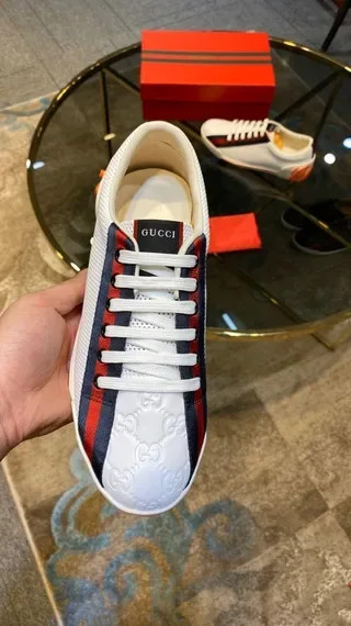 Gucci Ace White Red Navy Orange Lifestyle Sneakers 6