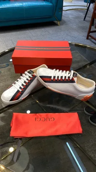 Gucci Ace White Red Navy Orange Lifestyle Sneakers 7