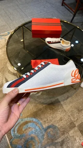 Gucci Ace White Red Navy Orange Lifestyle Sneakers 8