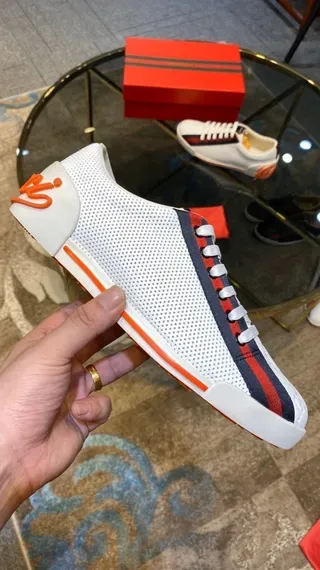 Gucci Ace White Red Navy Orange Lifestyle Sneakers 9