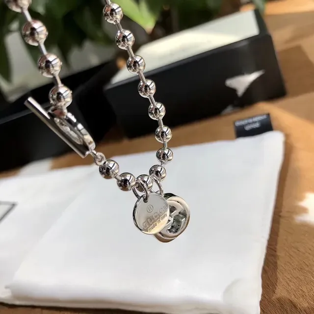 Gucci Ball-Chain Bracelet Silver Toggle Clasp Bracelet 6