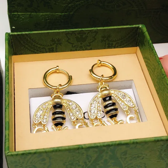 Gucci Bee or noir boucles d'oreilles ornées de cristaux ailes 4