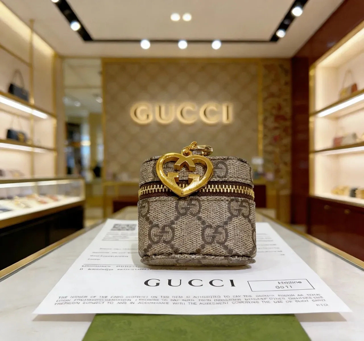 Gucci GG Monogramme Toile Sac Bucket Cylindrique Beige Marron 2