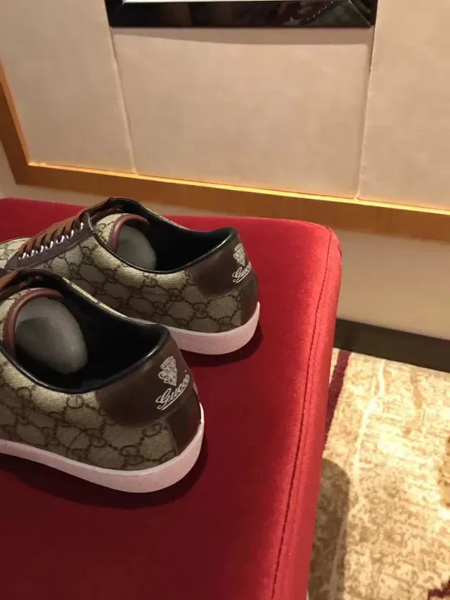 Gucci Beige Brown GG Monogram Canvas Leather Overlays Lifestyle Sneakers 4