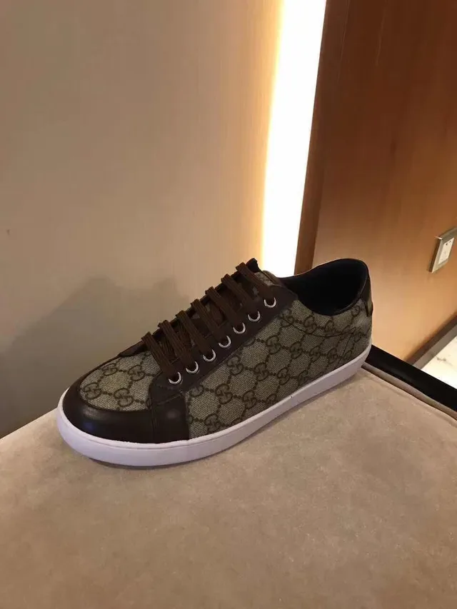 Gucci Beige Brown GG Monogram Canvas Leather Overlays Lifestyle Sneakers 5