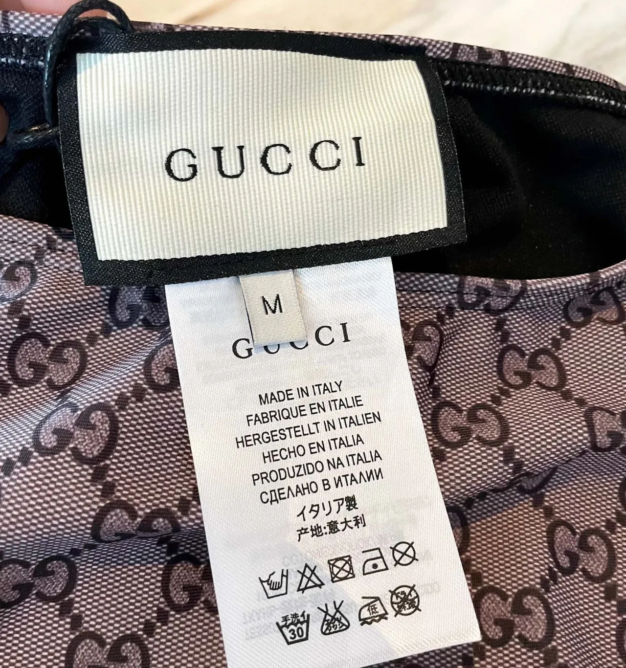 Gucci Beige Brown One-Shoulder Side Cutout Swimwear 3