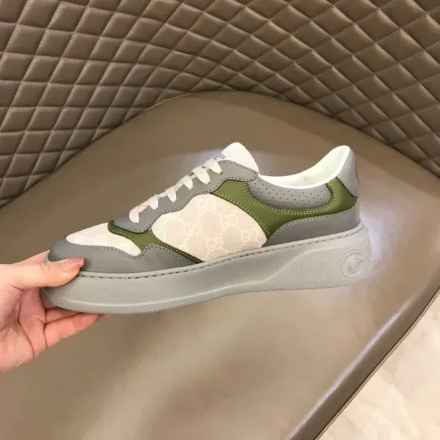 Gucci Beige Green GG Monogram Canvas Upper Olive Leather Overlays Lifestyle Sneakers 6