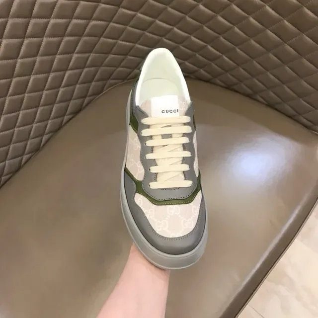 Gucci Beige Green GG Monogram Canvas Upper Olive Leather Overlays Lifestyle Sneakers 7