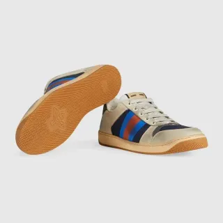Gucci Beige Multicolor Low-Top Leather Upper Lifestyle Sneakers