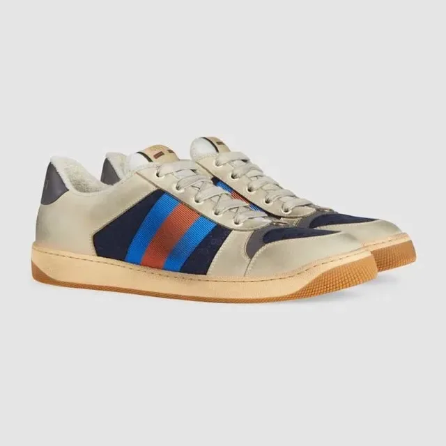 Gucci Beige Multicolor Low-Top Leather Upper Lifestyle Sneakers 5