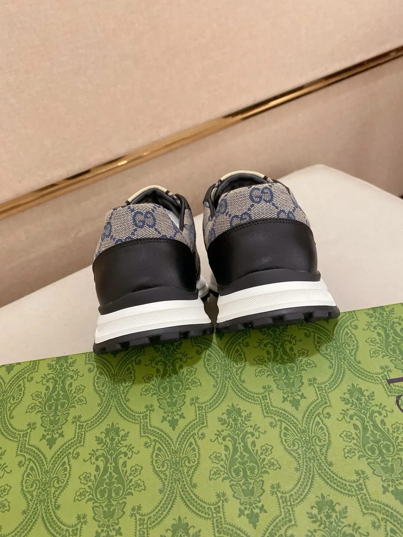 Gucci Black Beige GG Monogram Canvas Leather Overlays Lifestyle Sneakers 8