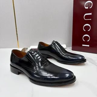Gucci Black Cap-Toe Oxford Shoes