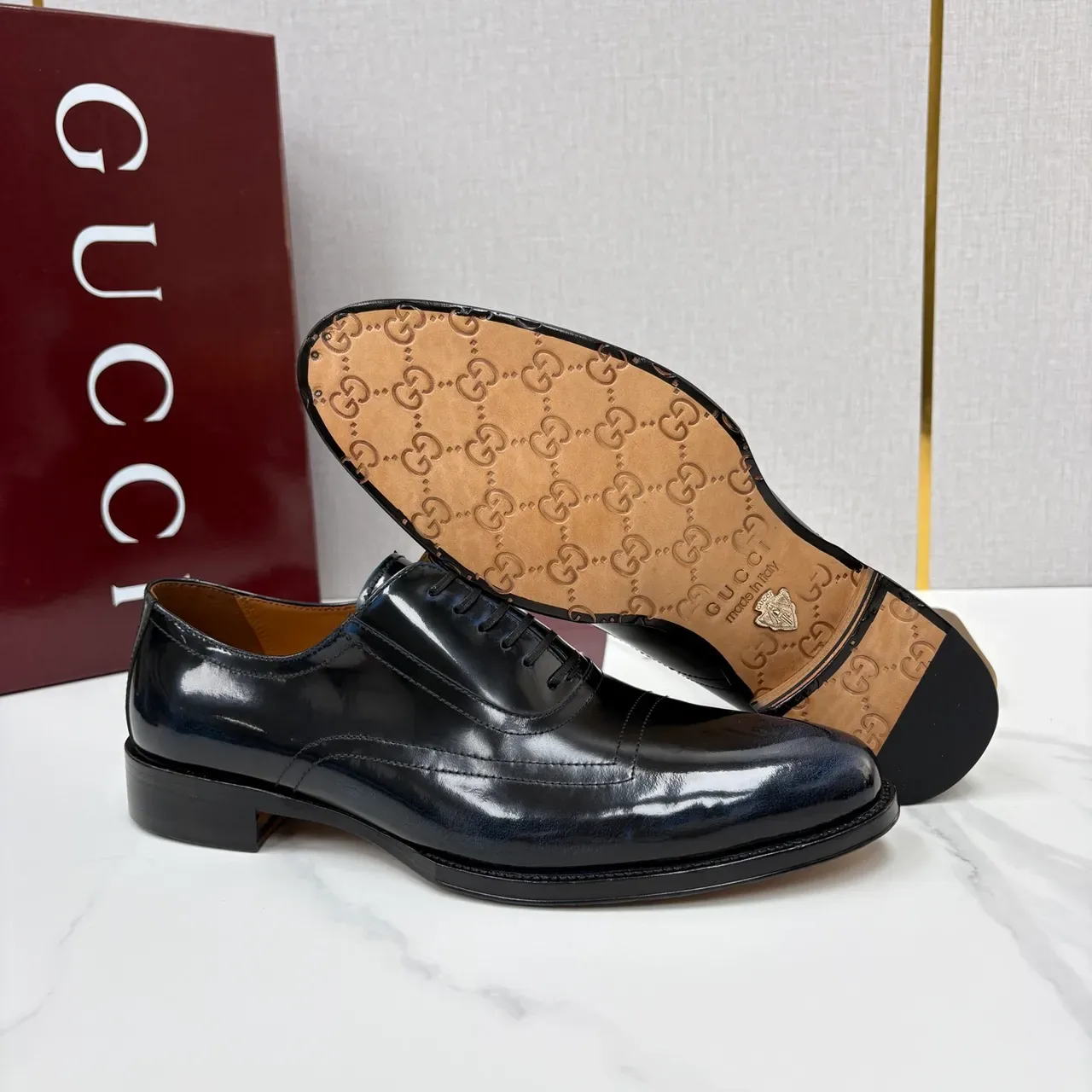 Gucci Sapatos Oxford Preto Ponta Redonda 2