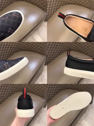 Gucci Black White GG Monogram Canvas Embroidered Tigers Casual Shoes 6