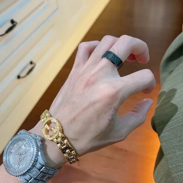 Gucci Carbon Fiber Inlay Black Ring 2