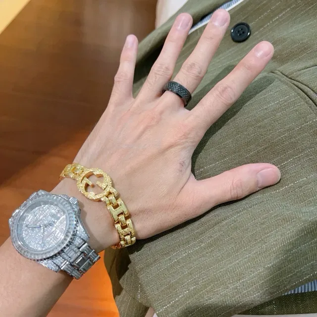 Gucci Carbon Fiber Inlay Black Ring 5