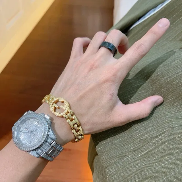 Gucci Carbon Fiber Inlay Black Ring 8