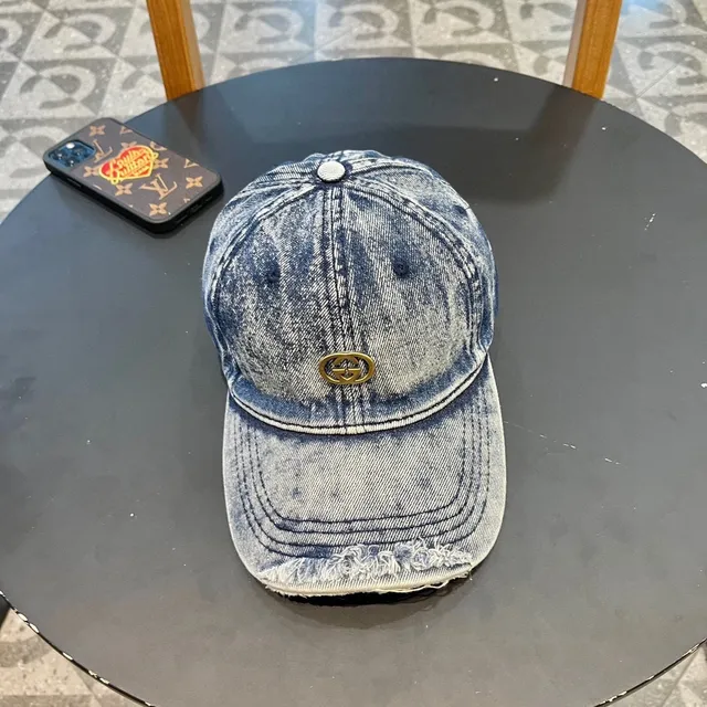 Gucci Boné de beisebol de denim lavado desbotado 2