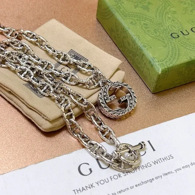 Gucci Dionysus Silver Mariner-Link Chain Toggle Clasp Necklace 5