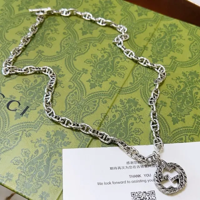 Gucci Dionysus Silver Mariner-Link Chain Toggle Clasp Necklace 8