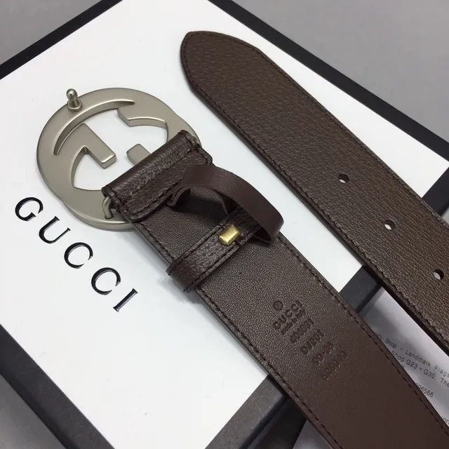 Gucci Double G Belt Brown Leather Silver-Tone Buckle Leather Belt 8
