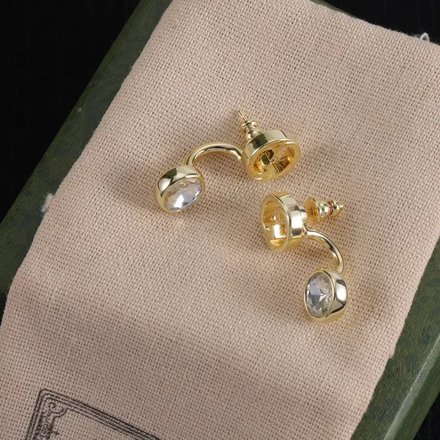 Gucci Double G Crystal Drop Earrings 2