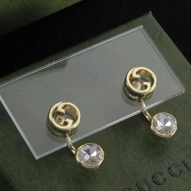 Gucci Double G Crystal Drop Earrings 5