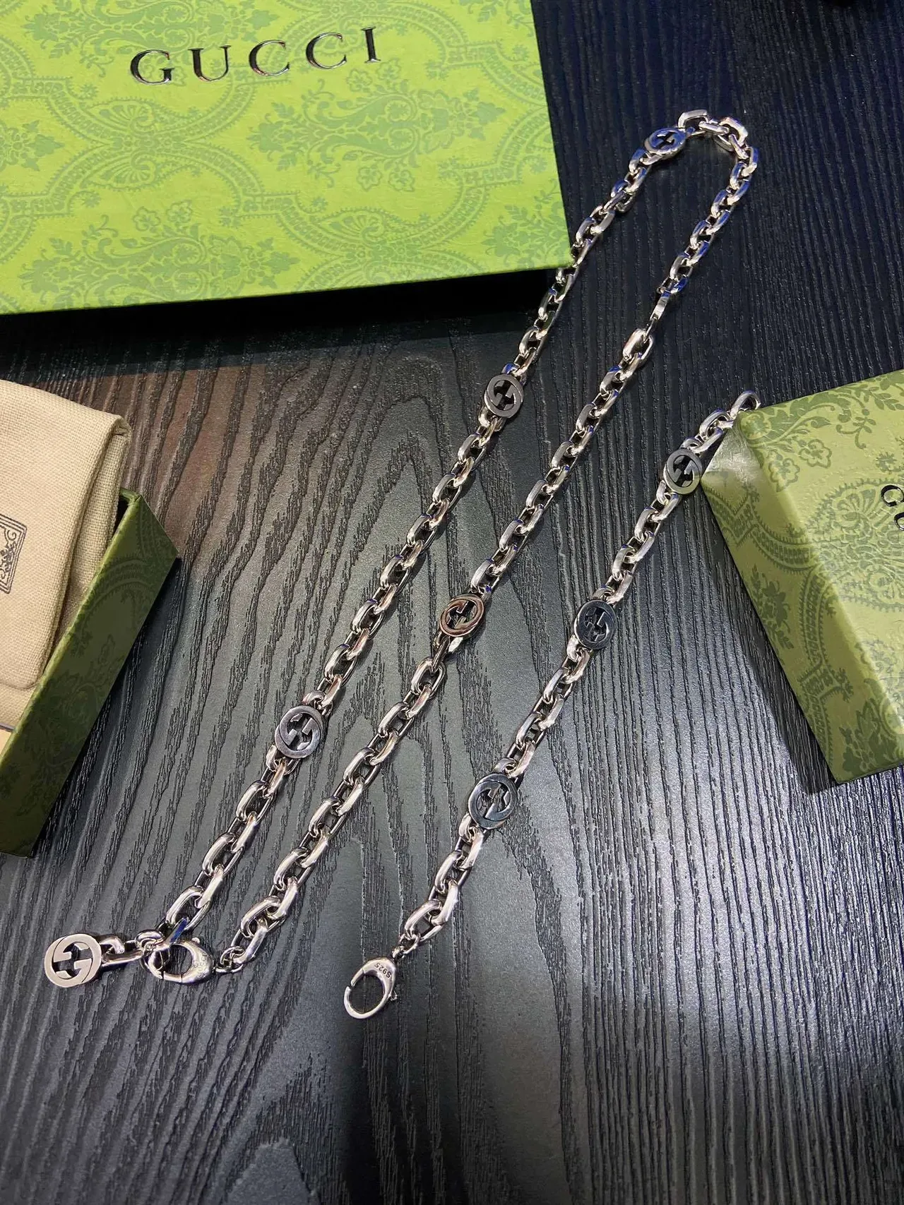 Gucci Double G Enamel Chain Necklace 4
