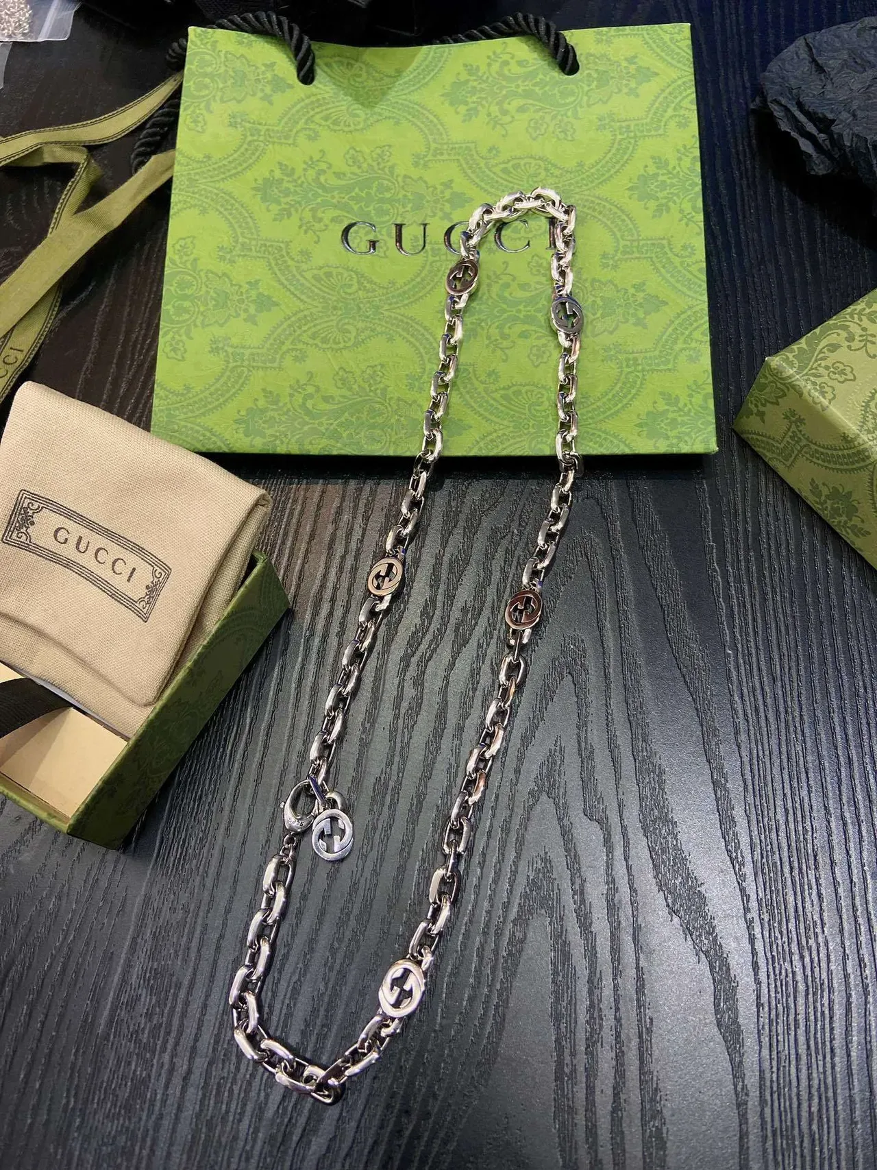 Gucci Double G Enamel Chain Necklace 5